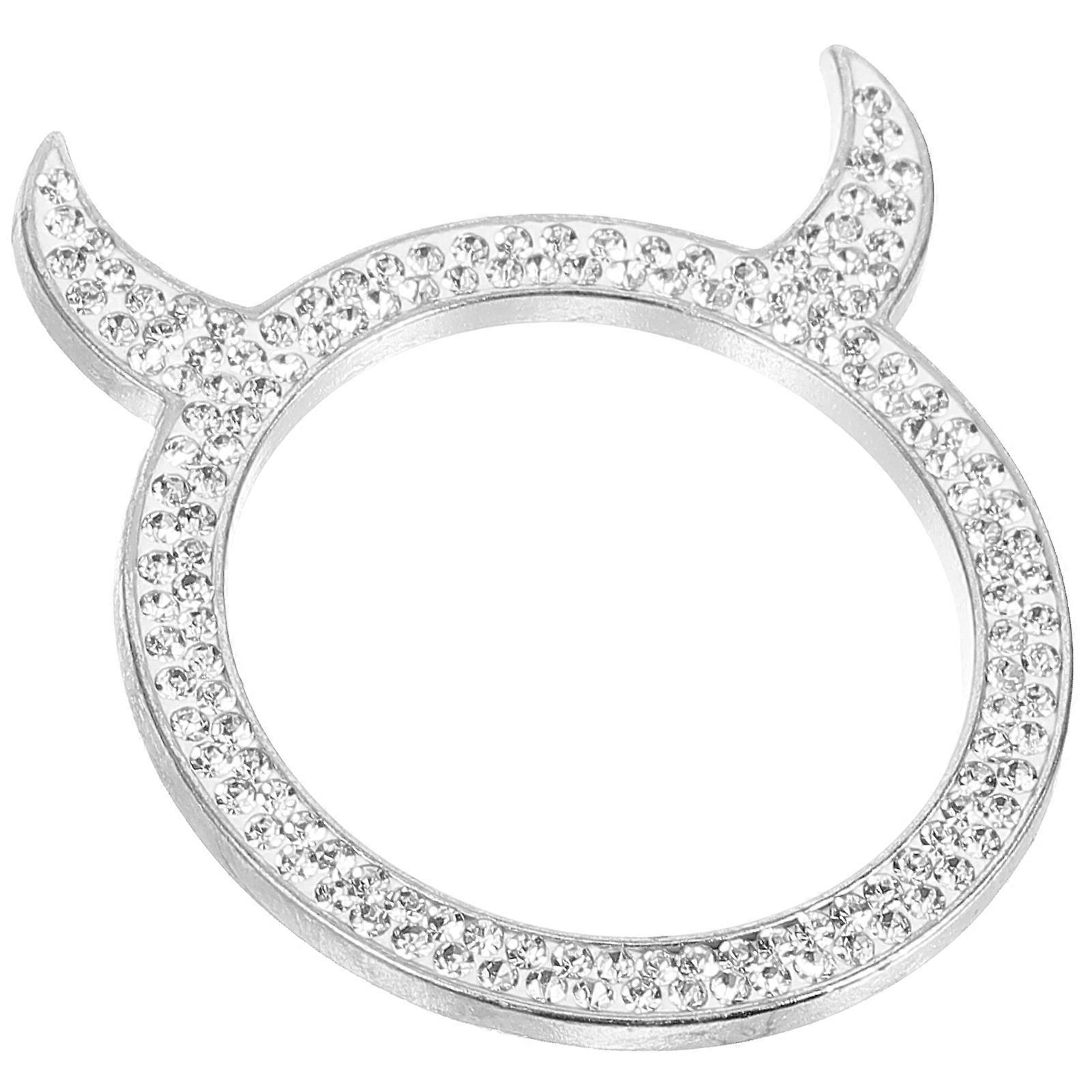 Rhinestone Button Cover Push To Start Car Engine Button Interior Decoration White 4.5x3.8cm Decorative 1Set