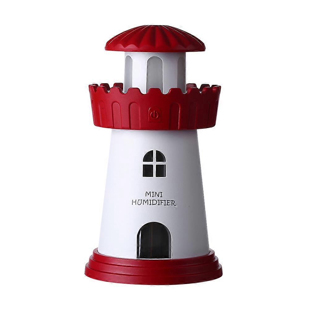 Creative Lighthouse Air Humidifier with LED Light 150ml Office USB Mini Portable Aroma Diffuser Red
