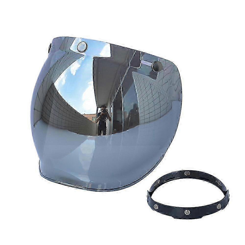 2025 Helmet Bubble Visor Motorcycle Helmet Windshield Lens with Flip Bracket for 3-Snap Open Face Helmets