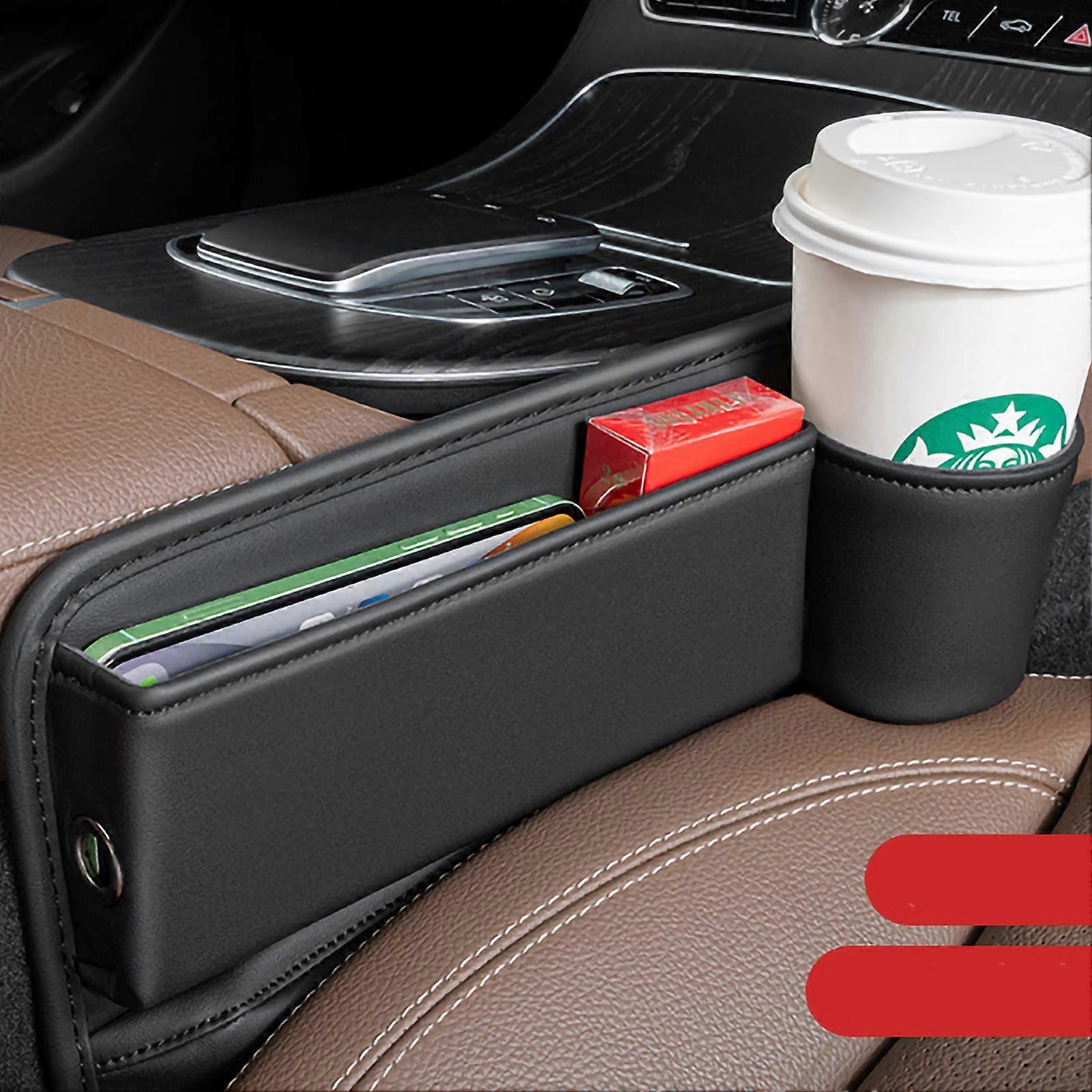 Car Seat Gap Filler Large Capacity Space Saving Tidy Clean Multifunction Car Gap Organizer for Phones Cards Keys Straight Type