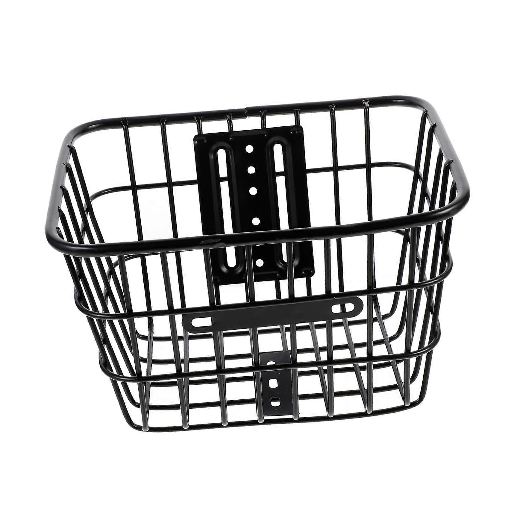 Bicycle baskets portable folding frame storage container iron black