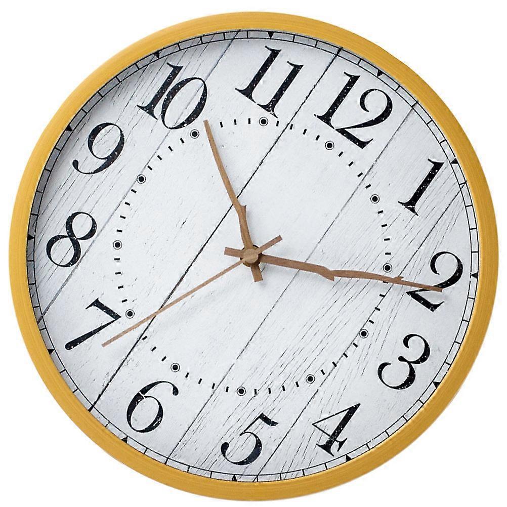Mute Clock Bedroom Wall Clock Decor Silent Timekeeping White Round 1Pcs