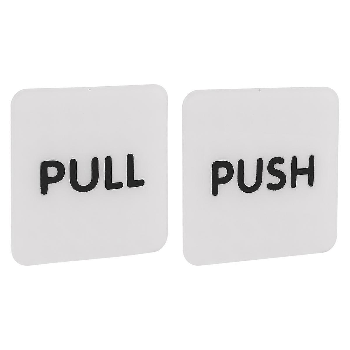 Push Pull Door Sticker with Carving Process for Home Use Acrylic White 1 Pair