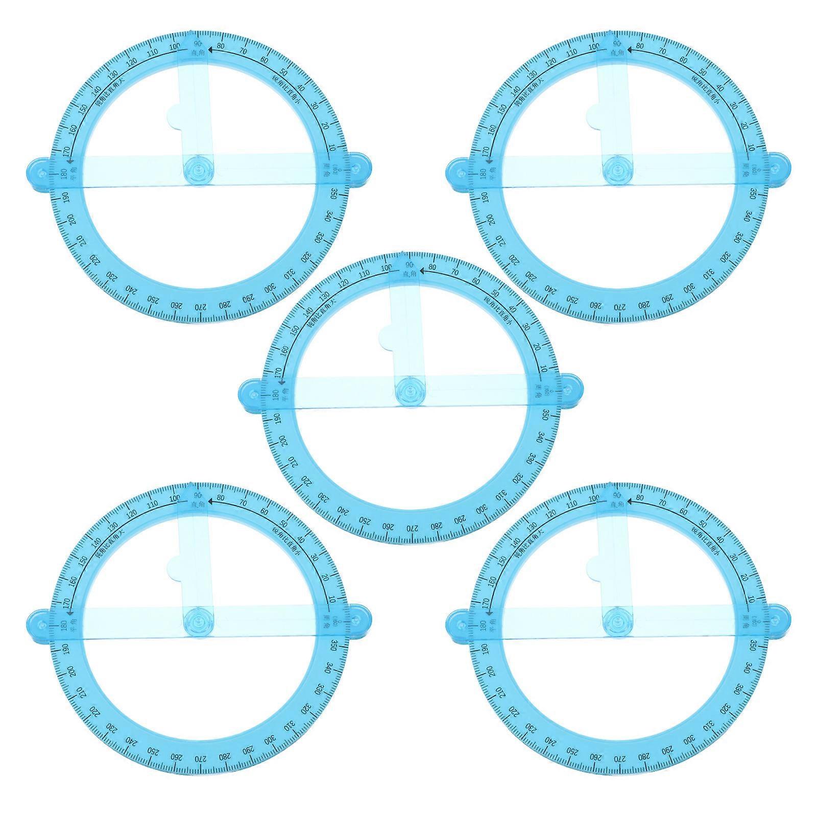 Protractor With Arm For Engineering Projects Classroom Use Swing Arm Guidance Plastic 5Pcs