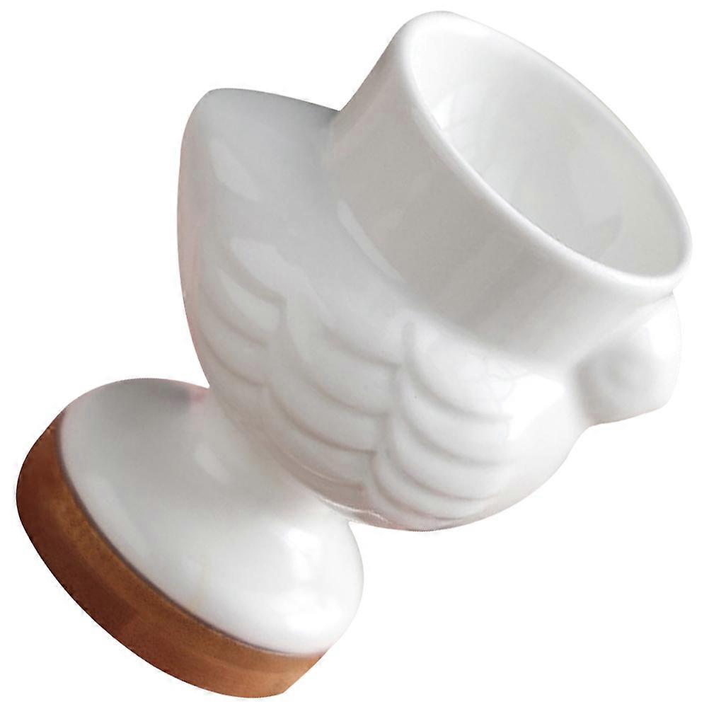 Ceramic Egg Cup Chick Shape Egg Holder Kitchenware Home Use 7.7x4.5cm 1Set
