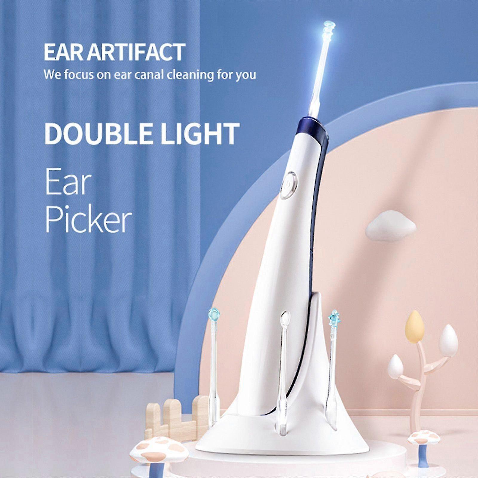 Electric Ear Cleaner with LED Light and Replaceable Tips for Deep Ear Wax Removal