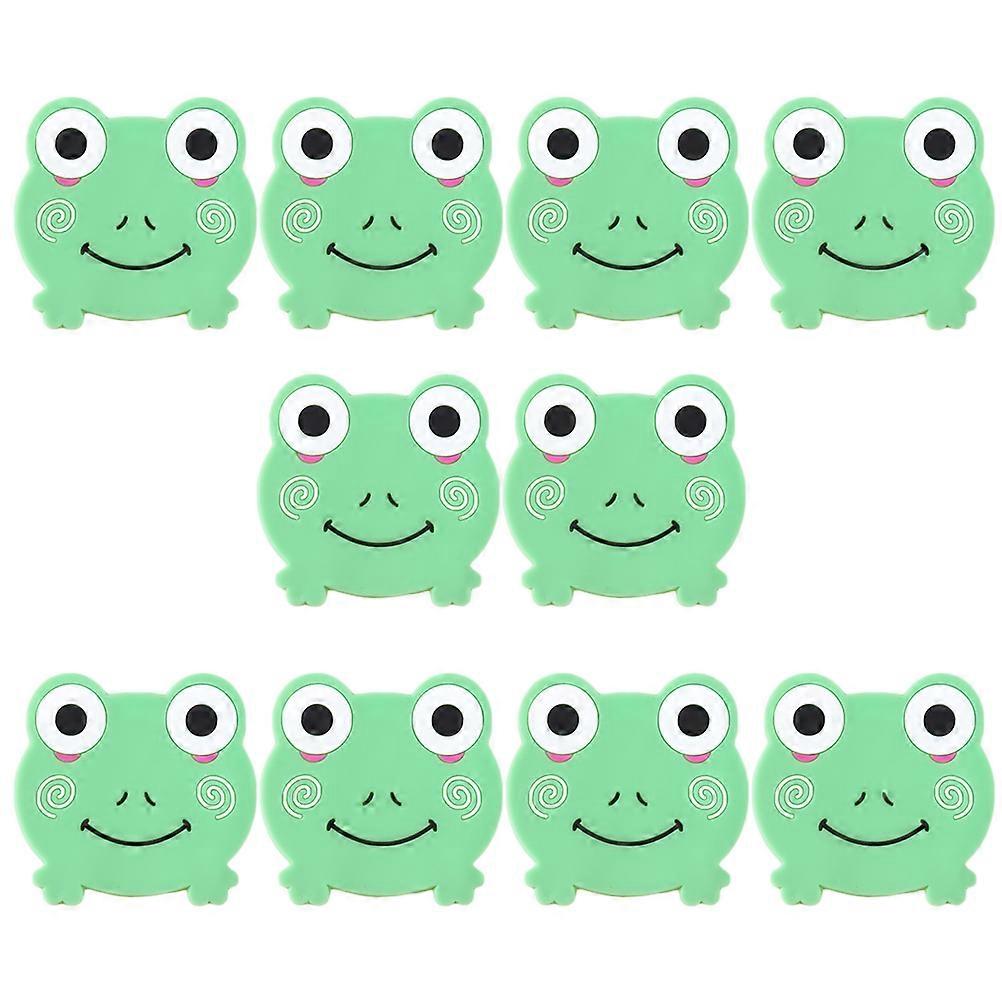 Insulation Heat Pad Cartoon Animal PVC Coaster Non-Slip Waterproof for Home Office Green Frog 10Pcs