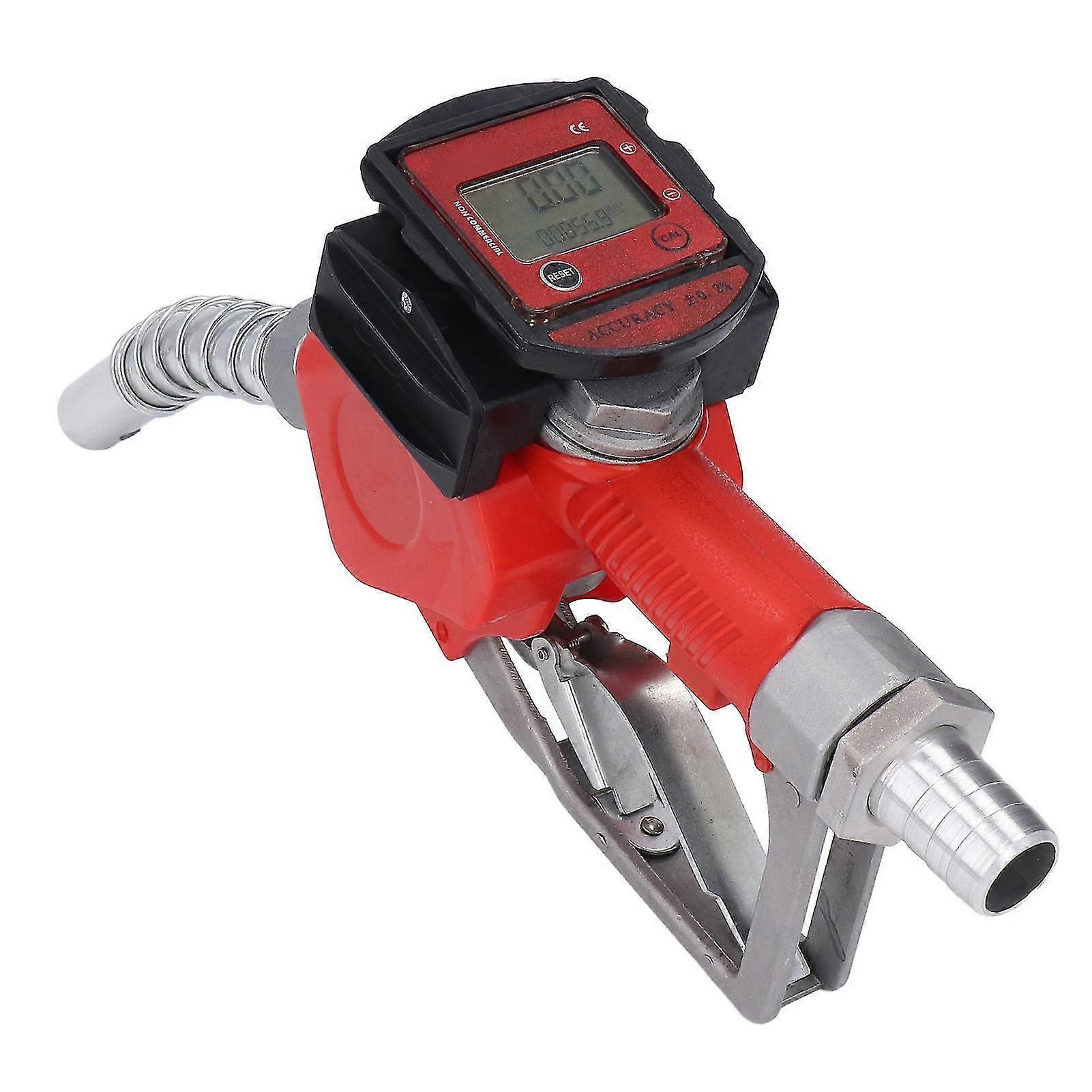 1in BSP Automatic Fueling Nozzle Aluminum Alloy Digital Flow Meter Diesel Petrol