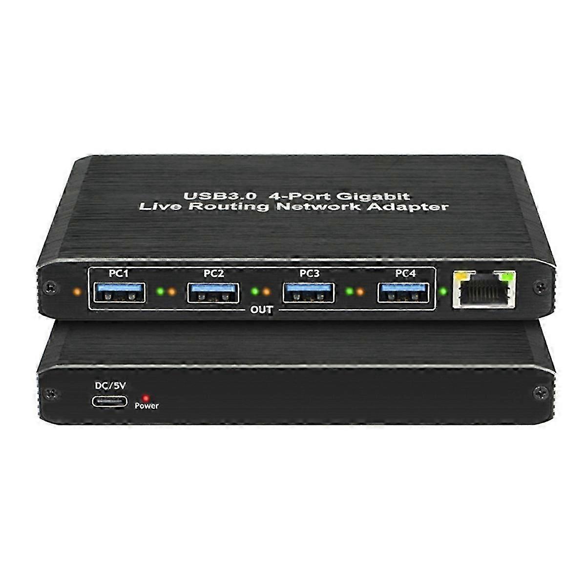 USB3.0ギガビットネットワークアダプタプラグアンドプレイドライバ不要の4ポートギガビットRJ45、コンピュータ用、Live Str