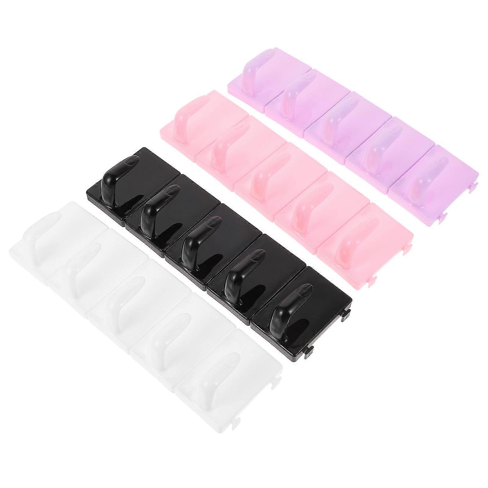 4Pcs Nail Supports Plastic Bases for Manicurists Professional Tip Holders for Nail Art Display and