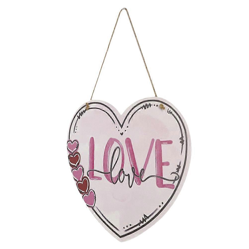 Valentines Wall Sign Heart Shaped Decorative Plaque For Lovers And Home Owners In Pink 1Set Hanging Decor
