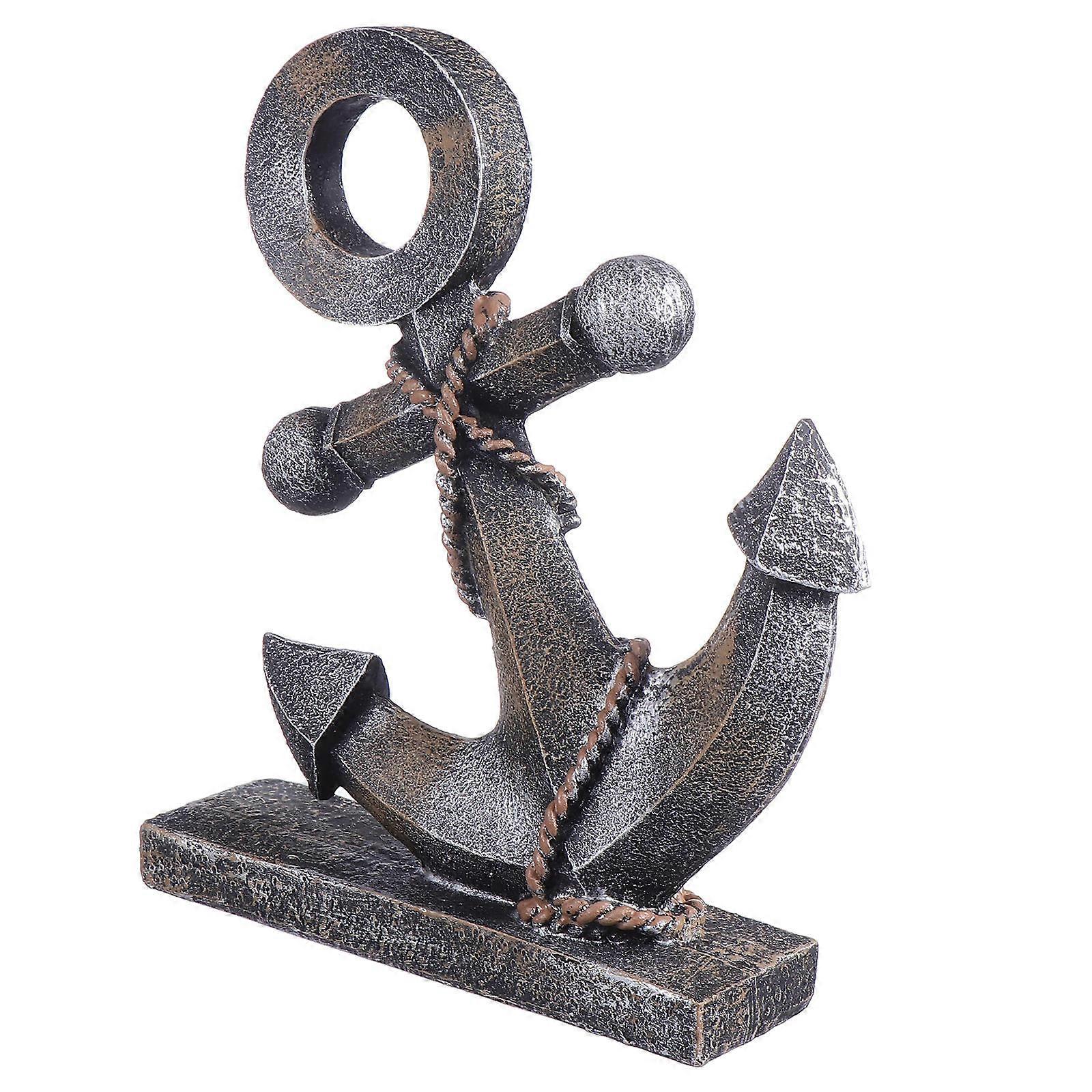Boat Anchor Shape Ornament Home Decoration Desktop Ornaments Retro Style Suitable For Office Space 1Pack