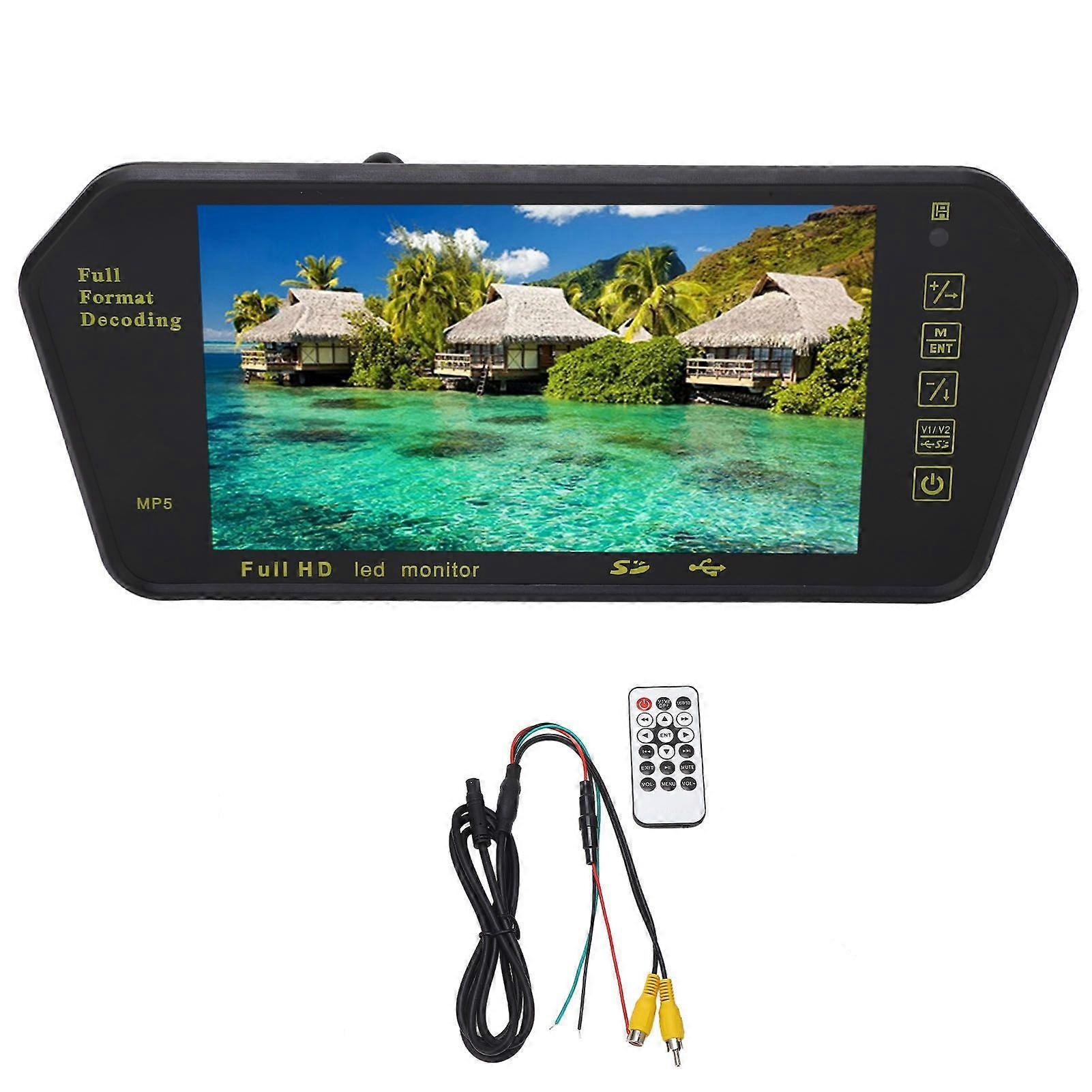 7 inch hd multimedia dash cam with rearview mirror display