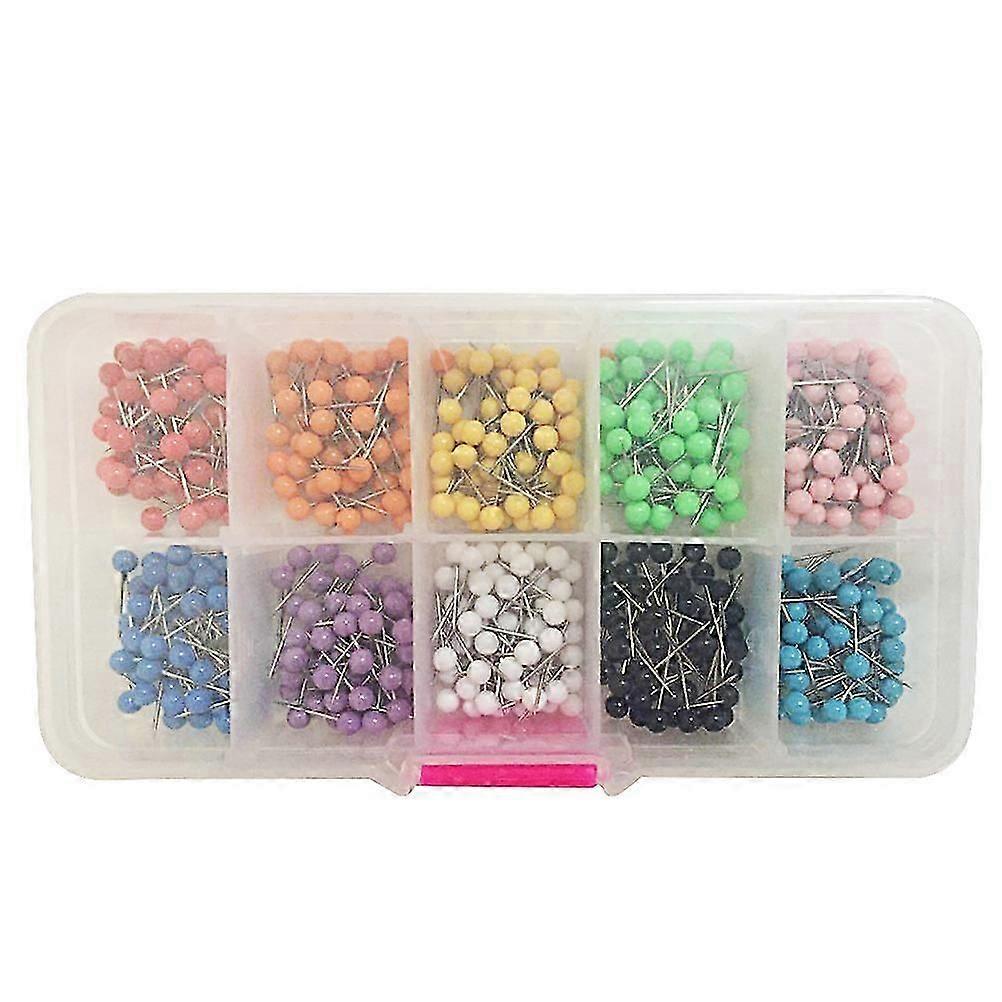 Map Tacks Push Assorted Color Plastic Round Head For Whiteboard Fabric Making School Use 600Pcs