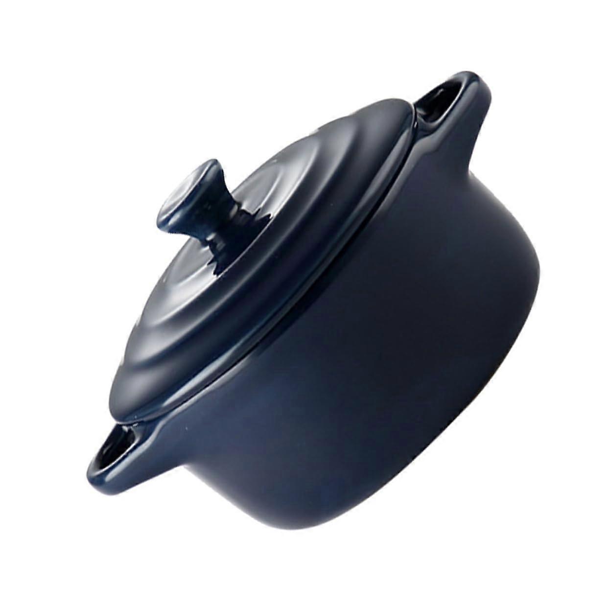 230ml ceramic casserole with double handles and lid, microwavesafe for kitchen, durable and safe.