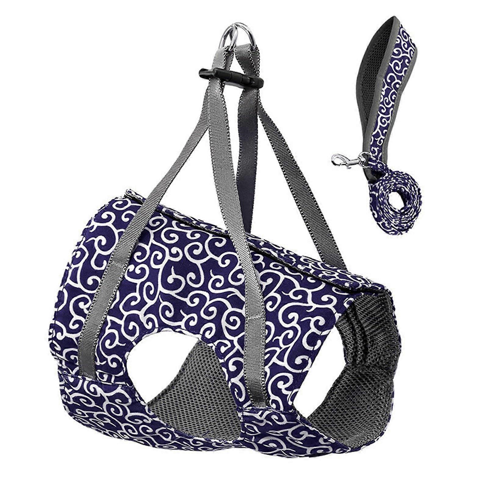 Breathable Large Cat Harness EscapeProof Design Vest with Adjustable Fit Cats Harness Style Blue XL