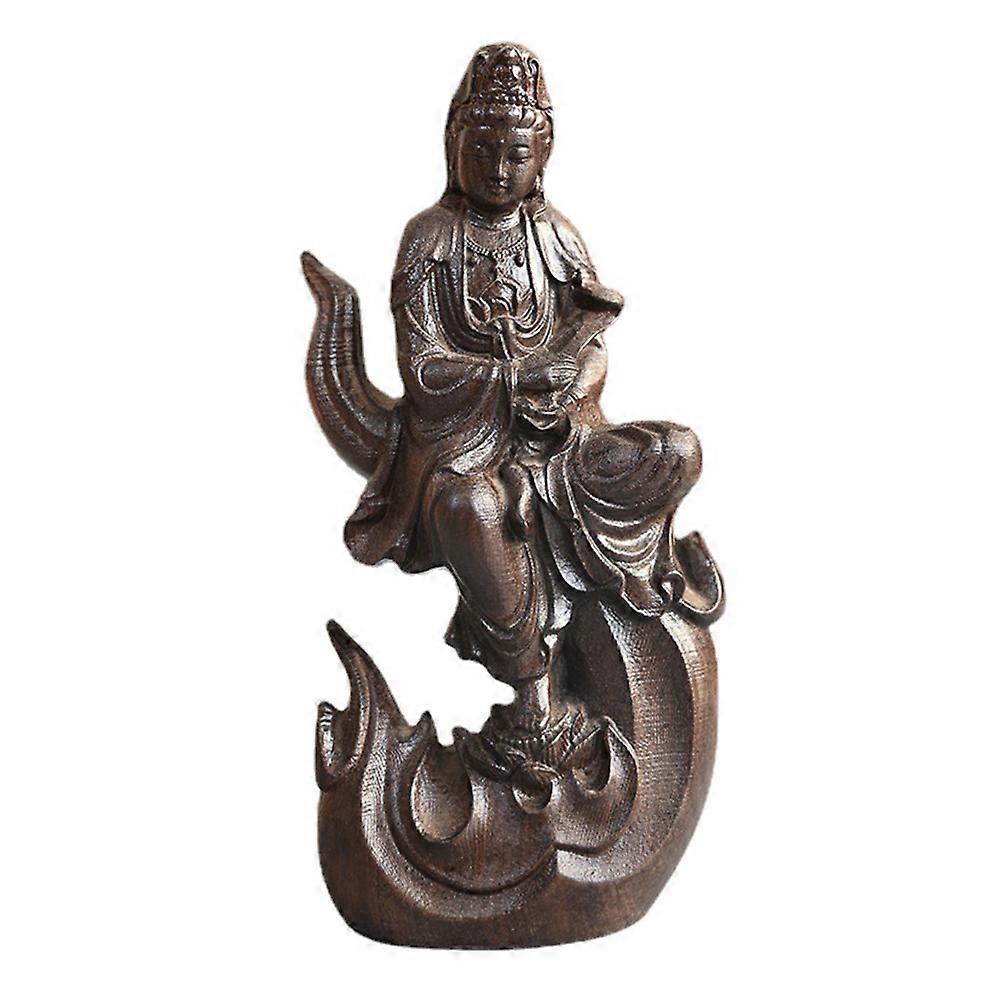 Plastic Coffee Guan Yin Statue for Home Decor Altar Table Zen 1 Piece