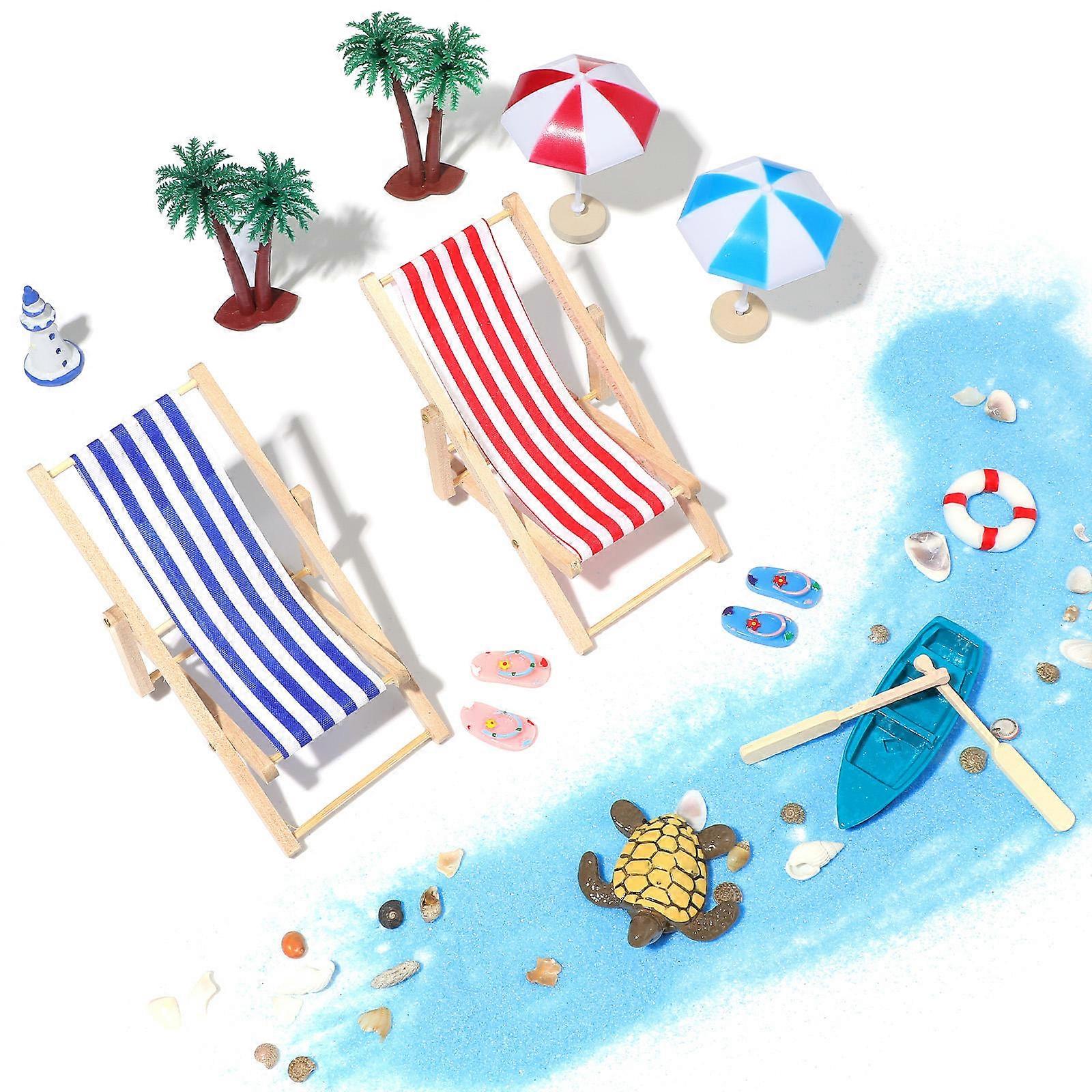 1 Set Mini House Landscape Accessories for Micro Summer Beach Scene Props