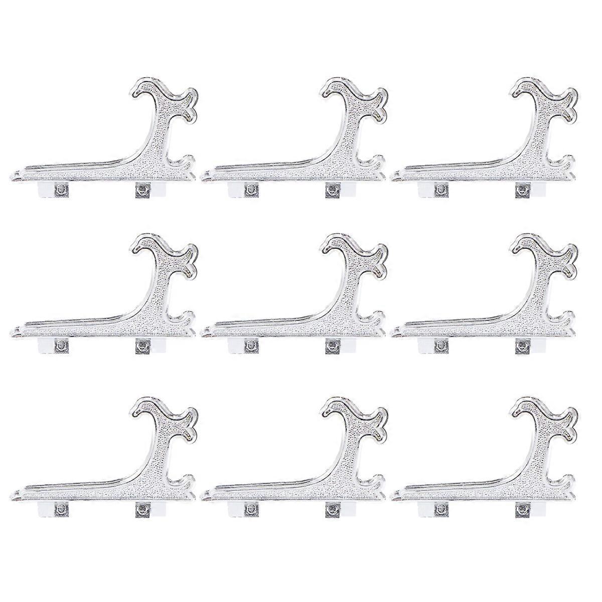 Silver Plastic Display Stand for Plates and Decor Silver Graceful Curved Tray Rack Foldable 12pcs