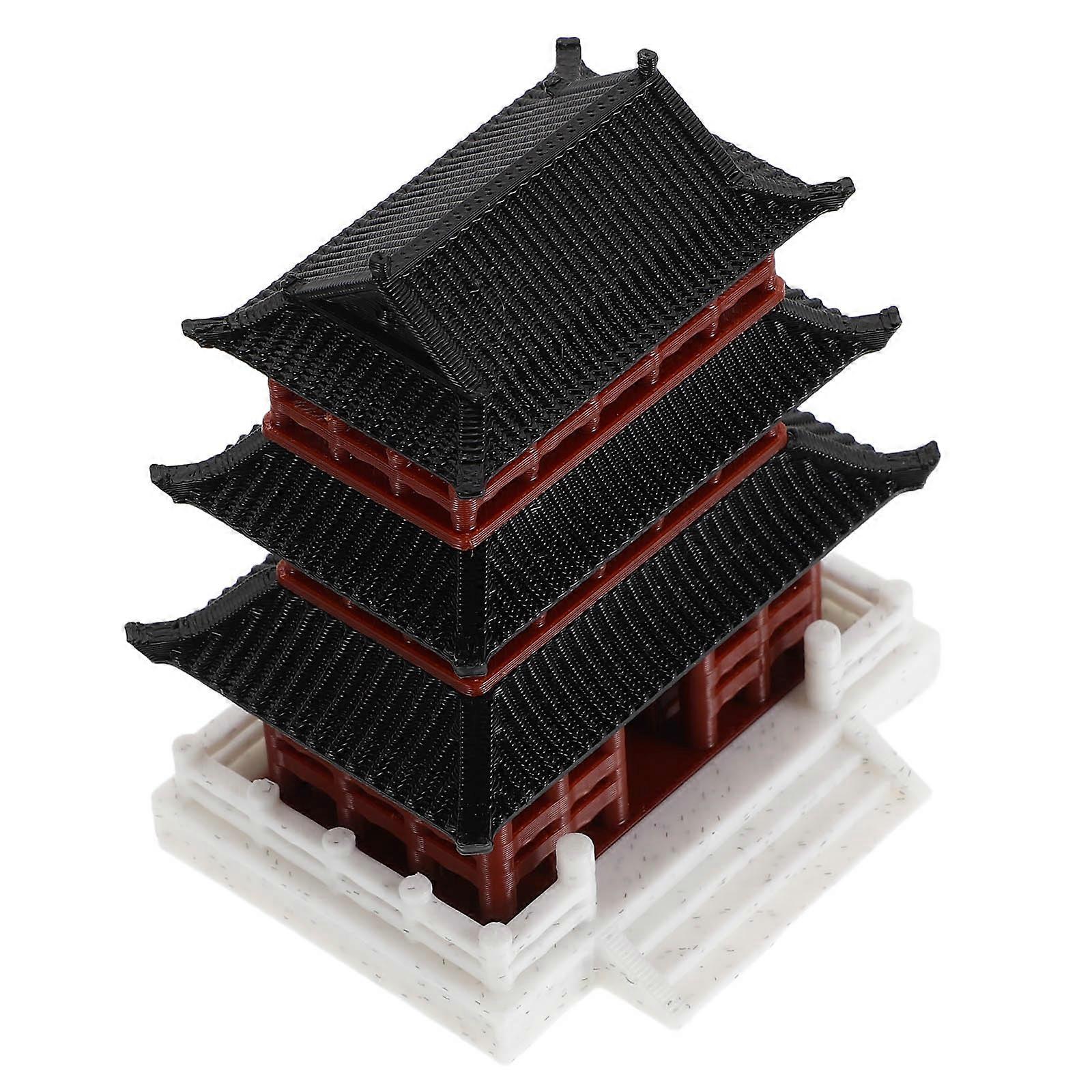 Miniature Garden Pavilion Statue, Traditional Chinese Zen Figurine for Aquarium Bonsai Meditation, Durable Elegant Design, Versatile Collectible