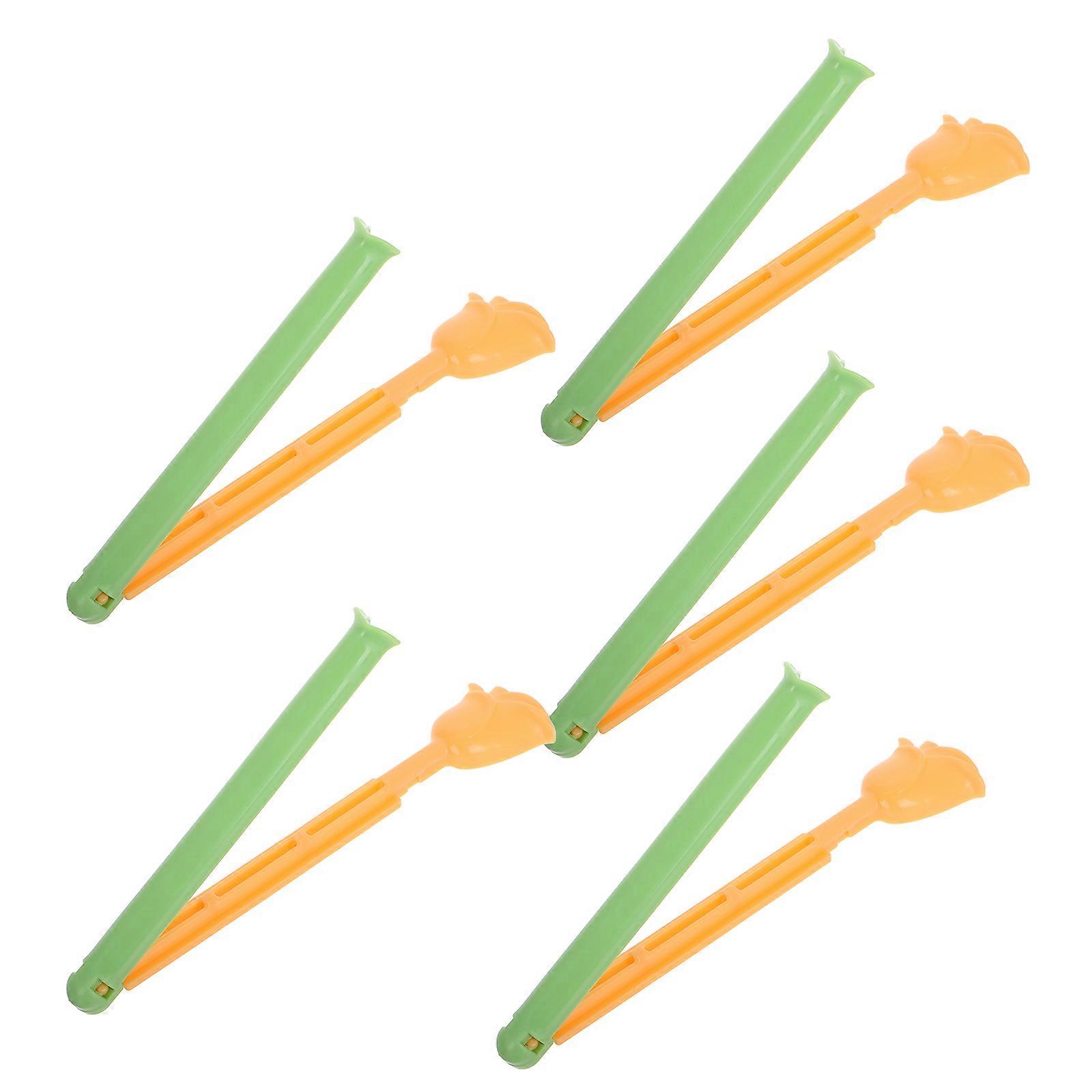 Flower Shaped Reusable Food Bag Sealing Clips for Kitchen Storage 5pcs Multi Color PP Material