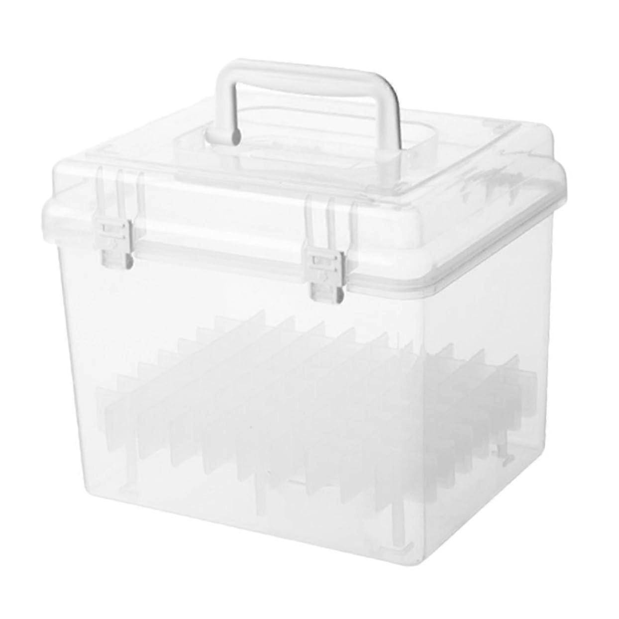 Portable Marker Storage Organizer Clear Box for Art Supplies with Compartments for Desk and Travel Use