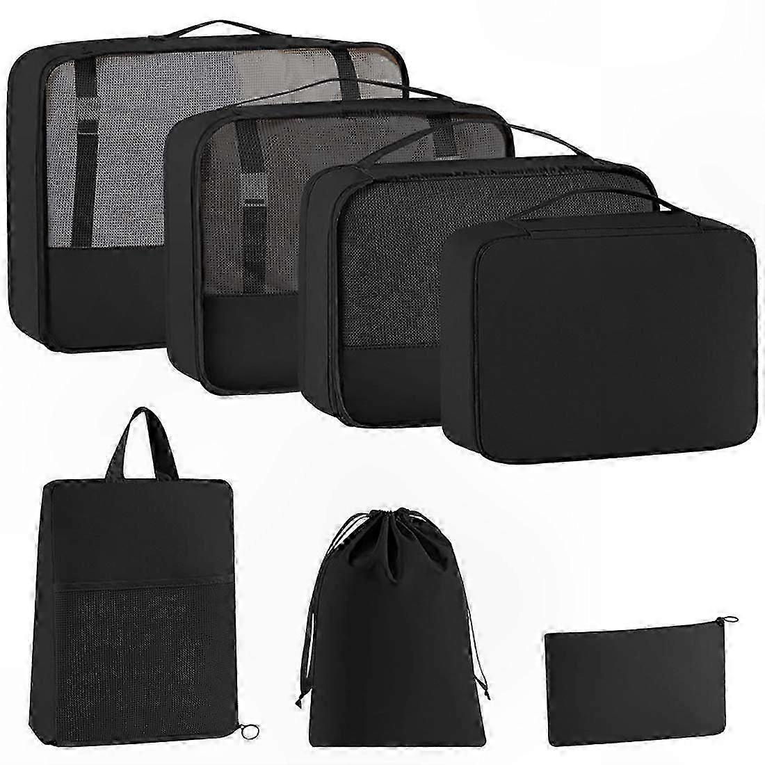 Travel Organizer Set of 7 for Packing Efficiency and Storage Solution