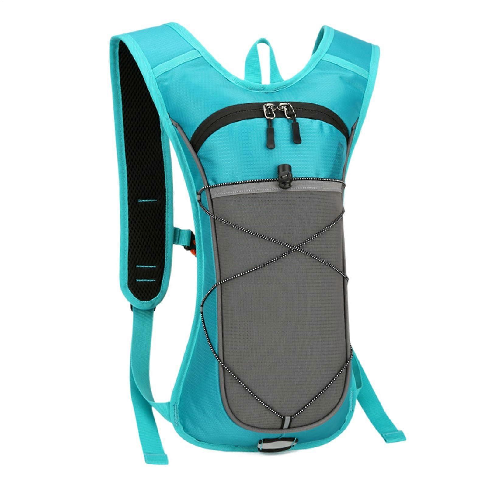 Hydration Backpack With Adjustable Carrier System, Nylon Reservoir, Reflective Strips, Sky Blue, Ideal for Hunting, Hiking, Camping