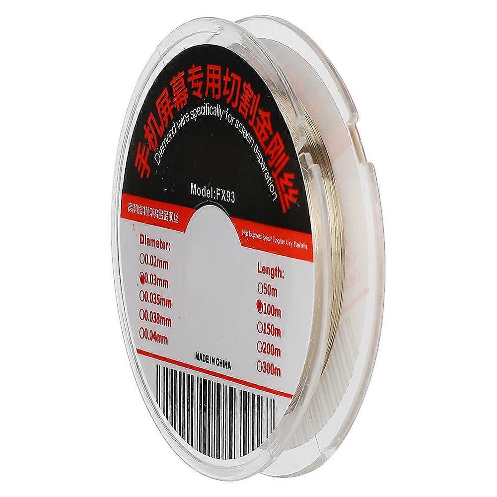 Ultra-Fine 0.03mm Alloy Steel Wire for Mobile Phone Screen Cutting - 100m Length