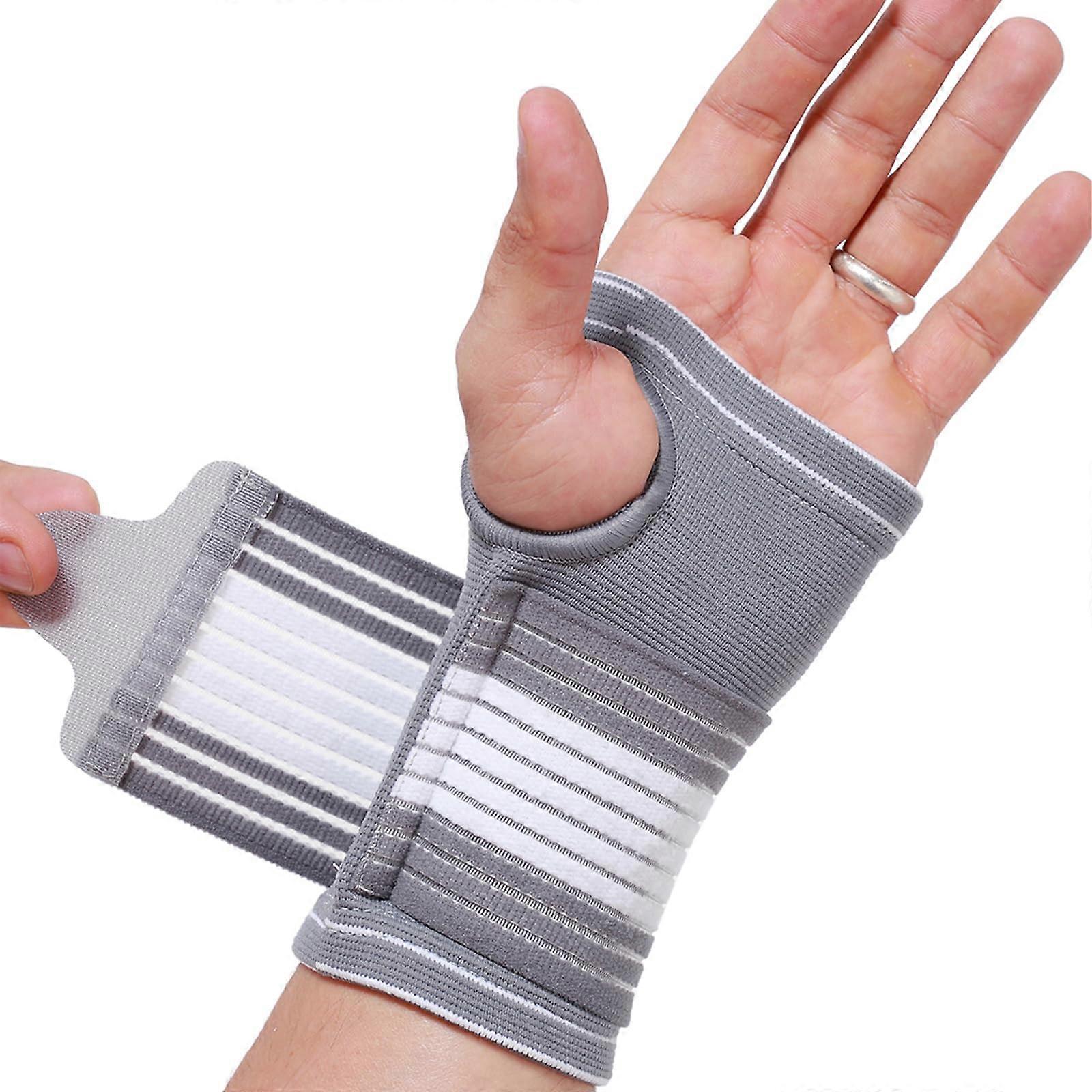 Hand Palm Wrist Support with Adjustable Compression Strap, Size M, Grey Color, 1 Unit for Sports and Daily Use