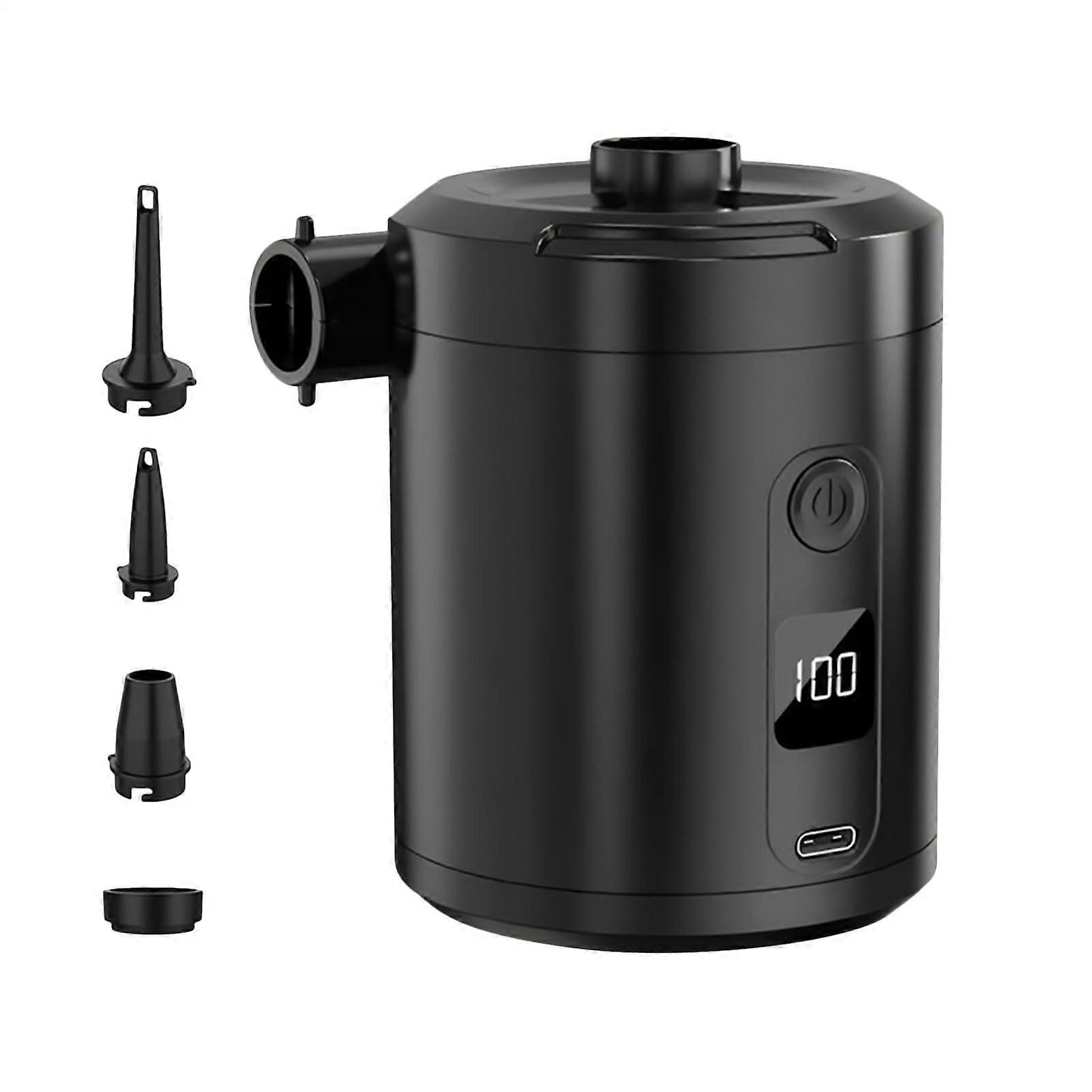 Portable Cordless Air Pump, 5200mah Battery, 4000pa Pressure, Dual Mode (Black/White)