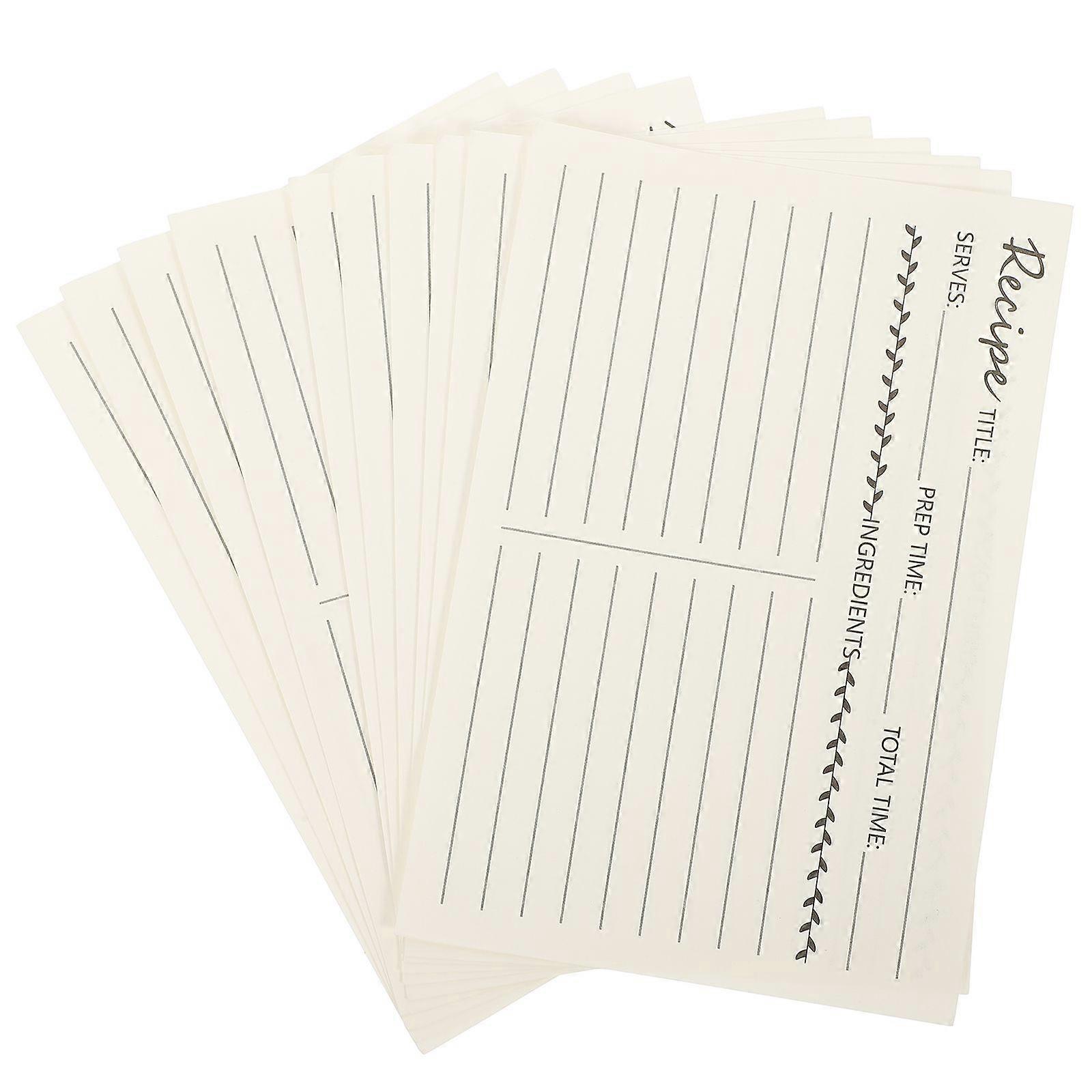10Pcs Household Recipe Papers Convenient Recipe Sheets Compact Food Note Cards Recipe Accessory