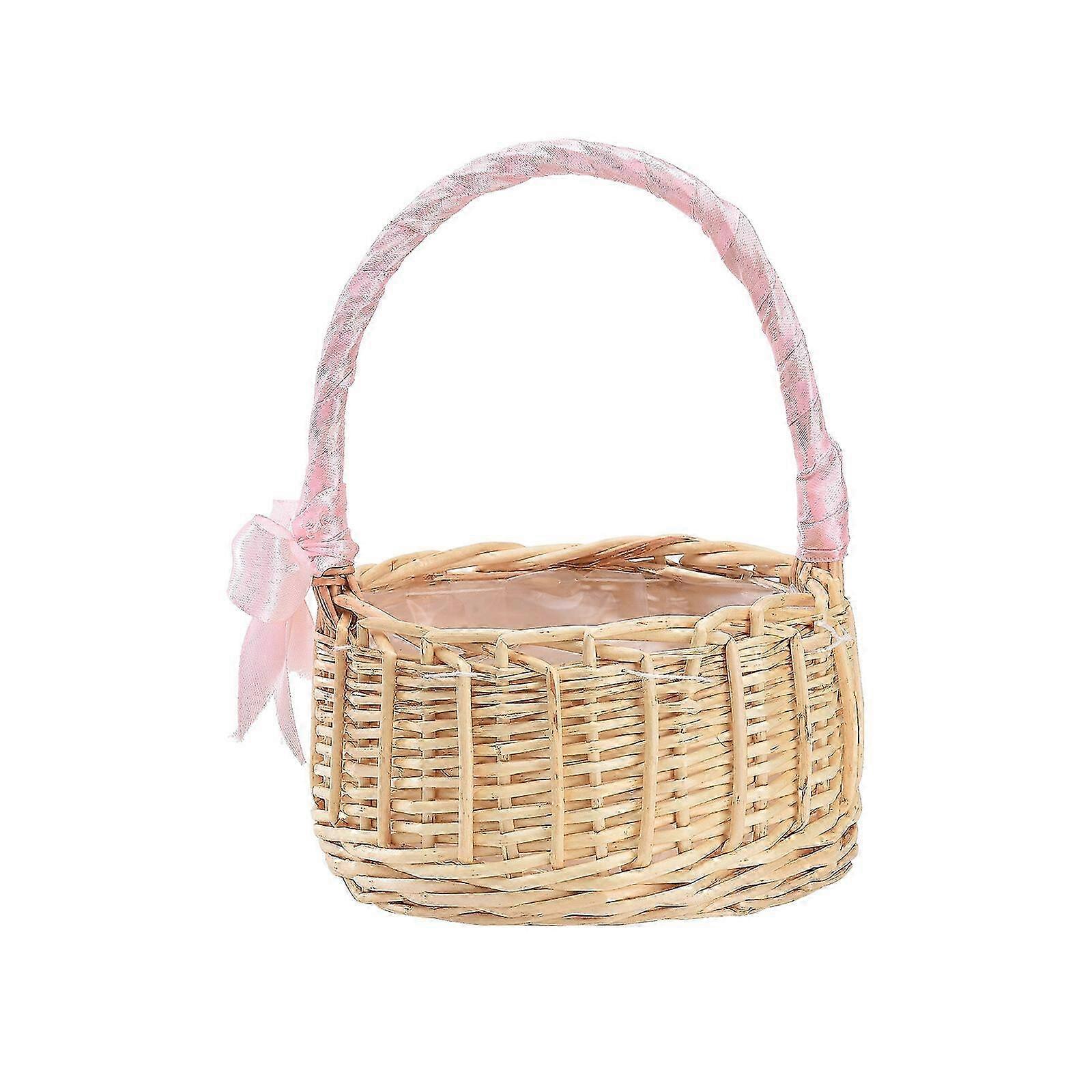 Handwoven Wicker Basket for Wedding Party Favors and Decorative Storage Solution