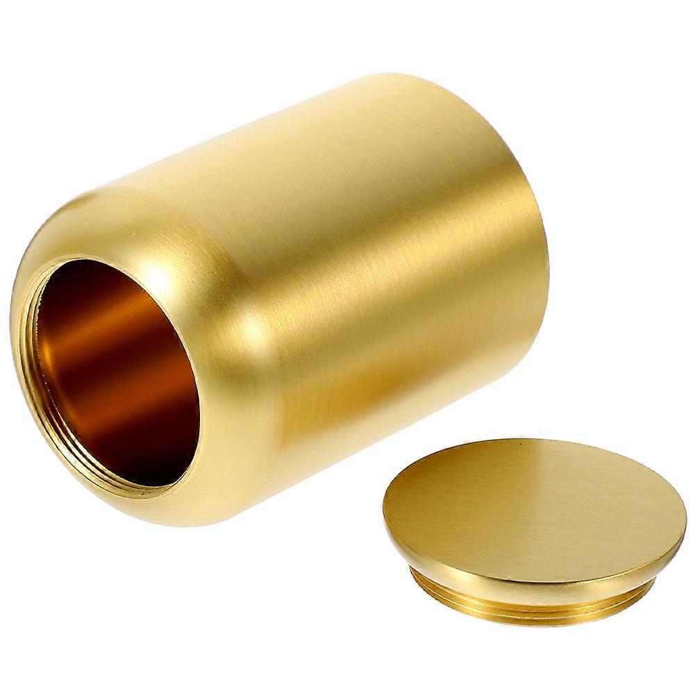 Airtight Tea Container Metal Storage Tin for Adults Home and Portable Use Brass Golden 1Set
