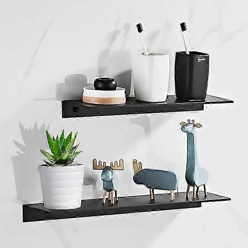 Bathroom shelf- 1pc one-line shelf black 40CM + 1pc one-line shelf Black 30CM