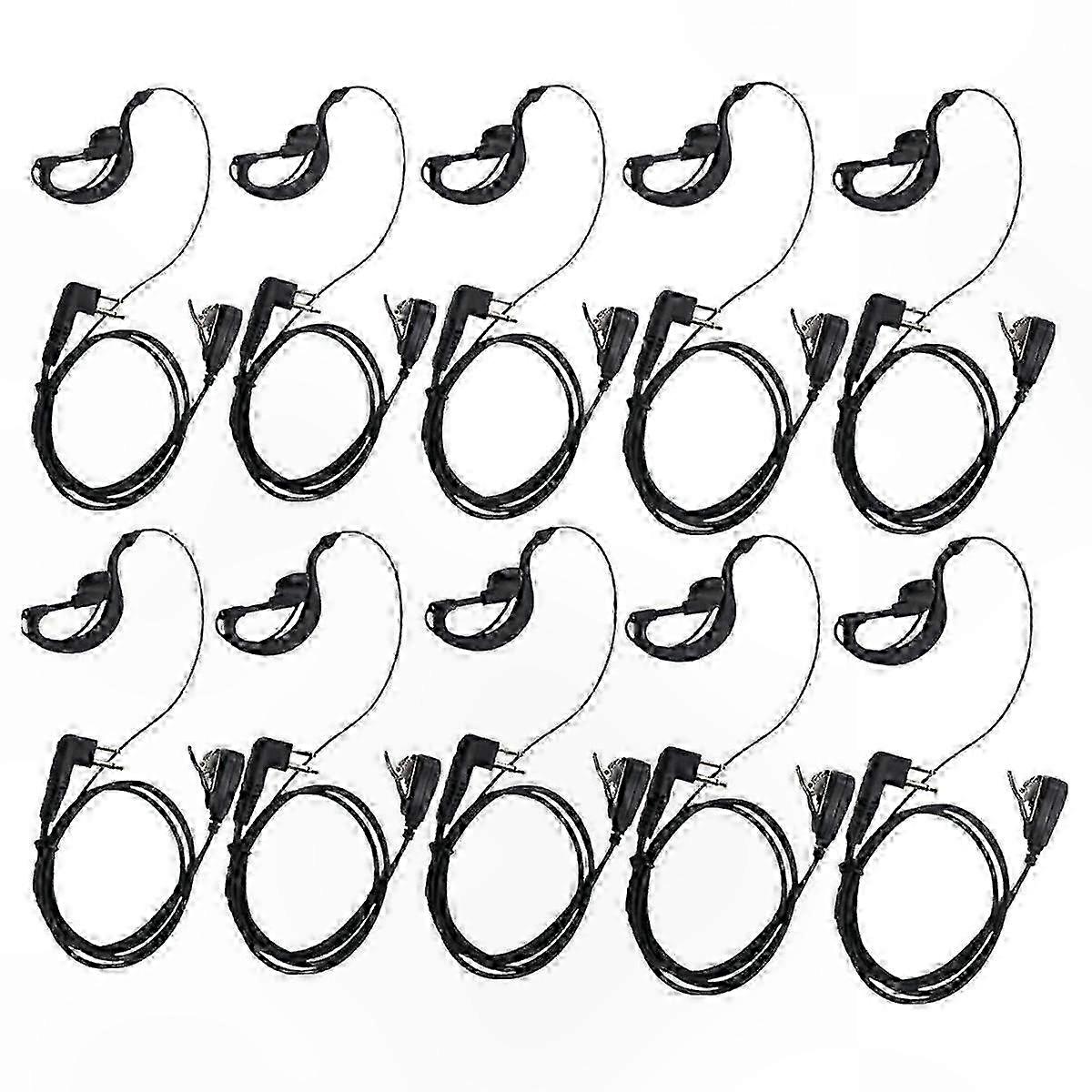 10er-Pack G-förmiges Ohrhörer-Headset mit Mikrofon für Funkgeräte und Walkie-Talkies