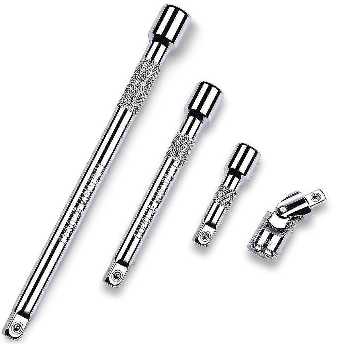 4 Piece 3/8 Inch Drive Extension Bar Set, 3/8 Inch Drive Socket Extension Set Includes 3, 6, and 10 Inch Extensions