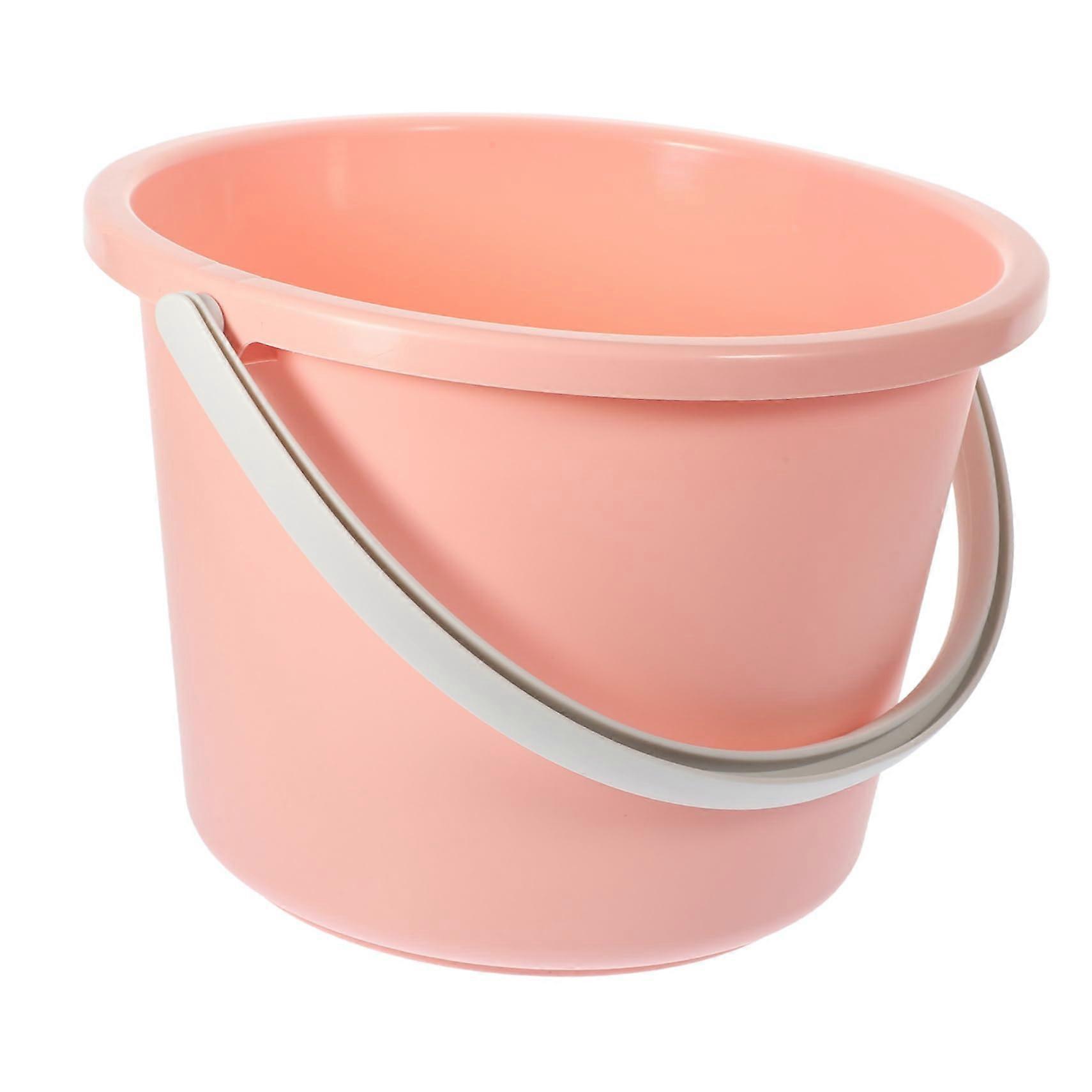 Portable Plastic Bucket With Handle For Multipurpose Washing And Cleaning Painting Water Storage Laundry Pink Mini Tub