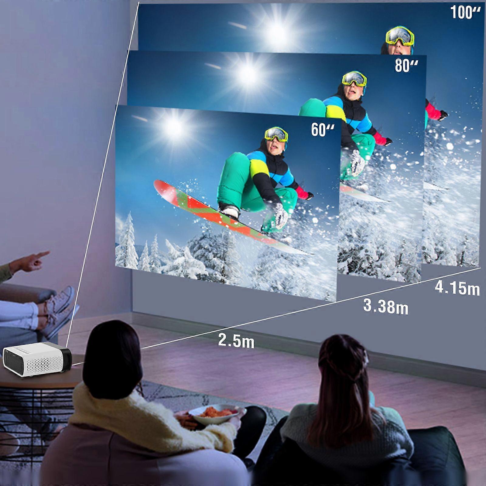 GX100 Mini LCD LED Projector 1080P Home Theater Multimedia Player Wireless Mirroring with HD IN USB TF Card Slot 3.5mm Audio Output Remote Controller