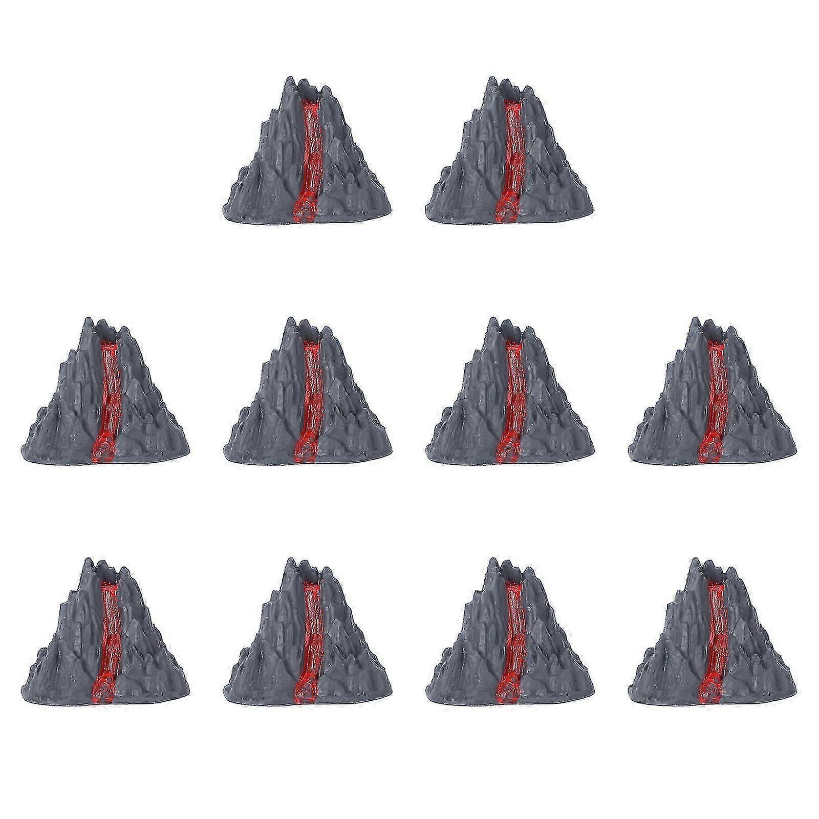 10Pcs Simulation Volcano Adorn Volcano Toy Model Artificial Landscape Adornment