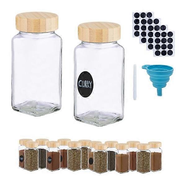 Spice Jar Set with Bamboo Lids