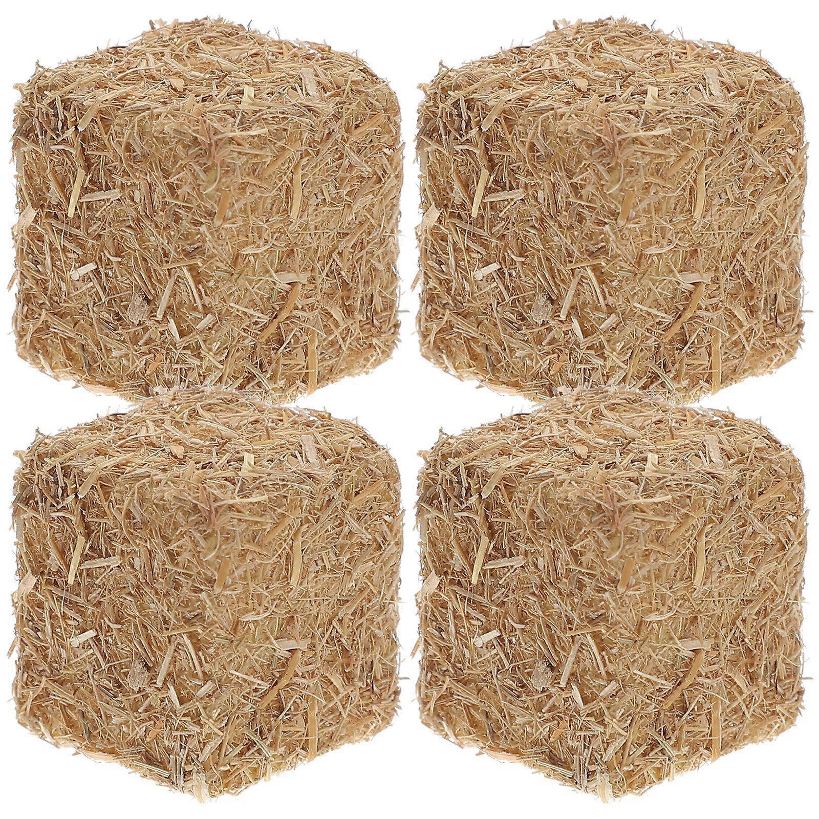 4Pcs Realistic Haystack Decor Outdoor Scene Decor Mini House Scene Haystack Decor