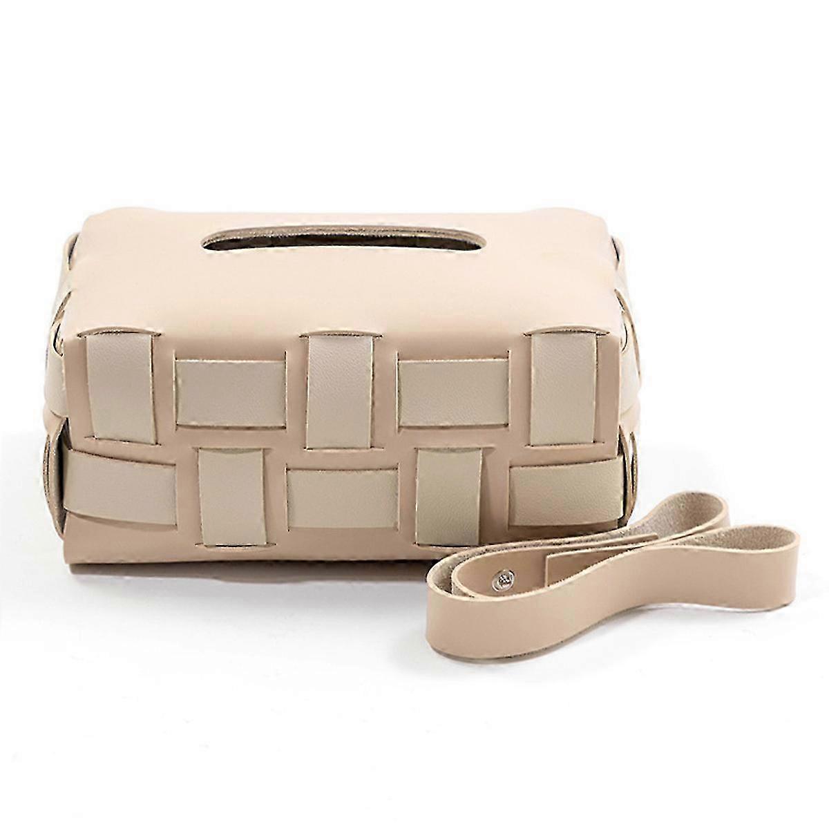 ティッシュボックスカバー、再利用可能なPUレザー長方形ティッシュボックスカバー、家庭用、卓上、バスルーム用8.3インチ x 5.2インチ x 3.7スタイル1318-