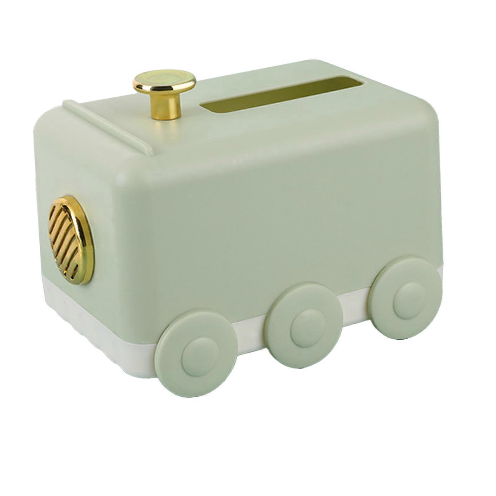 Creative Green Train-Shaped Tissue Box Holder 18.3x13.3x14.5cm