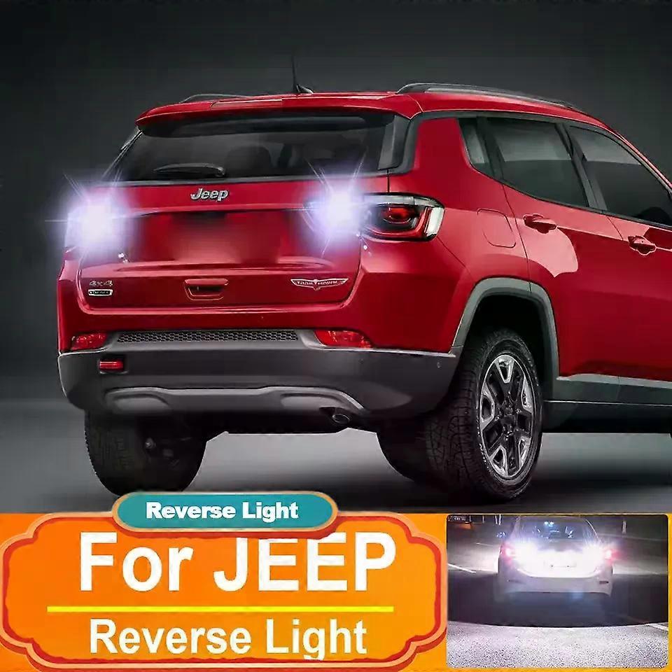 2pcs LED Reverse Light Backup Lamp T15 W16W For Jeep Wrangler Jk Compass Renegade Cherokee Patriot 2007 2011 2017 Canbus Bulbs