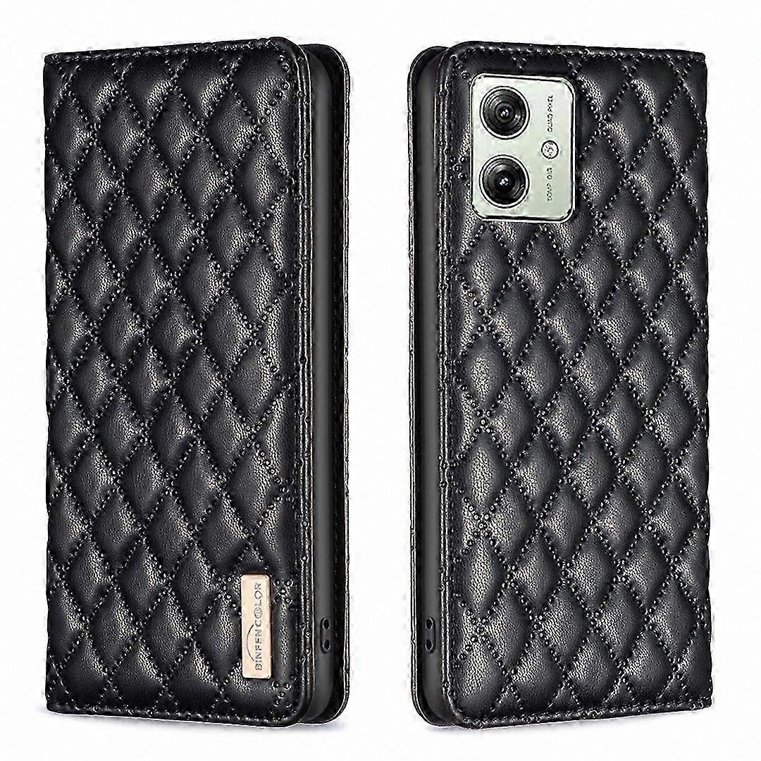 Magnetic Leather Flip Case with Diamond Pattern for Smartphones