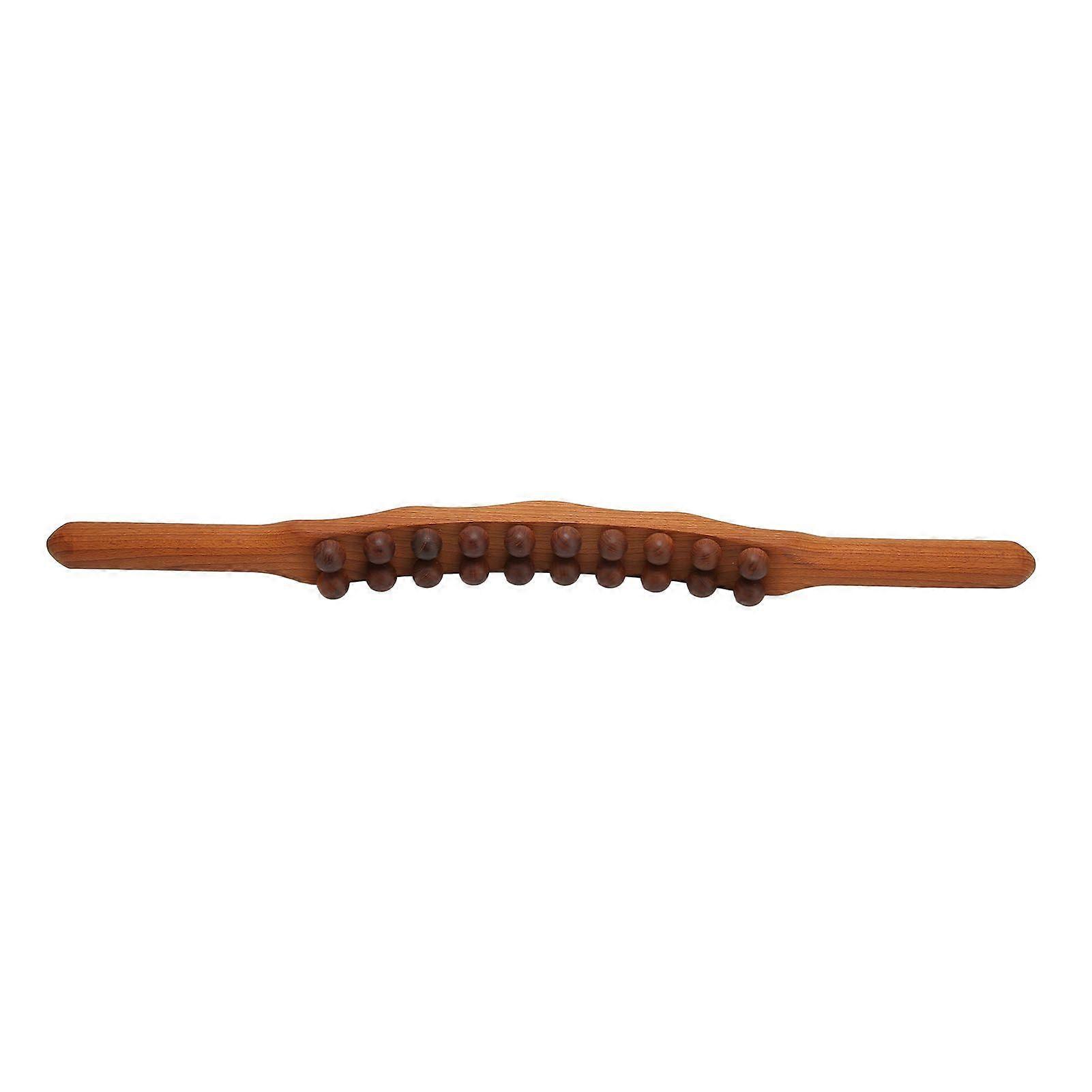 20 Bead Wood Massage Stick Full Body Universal Ergonomic Scraping Stick Trigger Point Massage Stick for Muscle Release