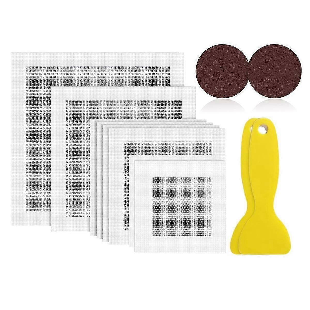 8 PCS Aluminum Fiber Mesh Spackle Drywall Reapair Patch Kit,