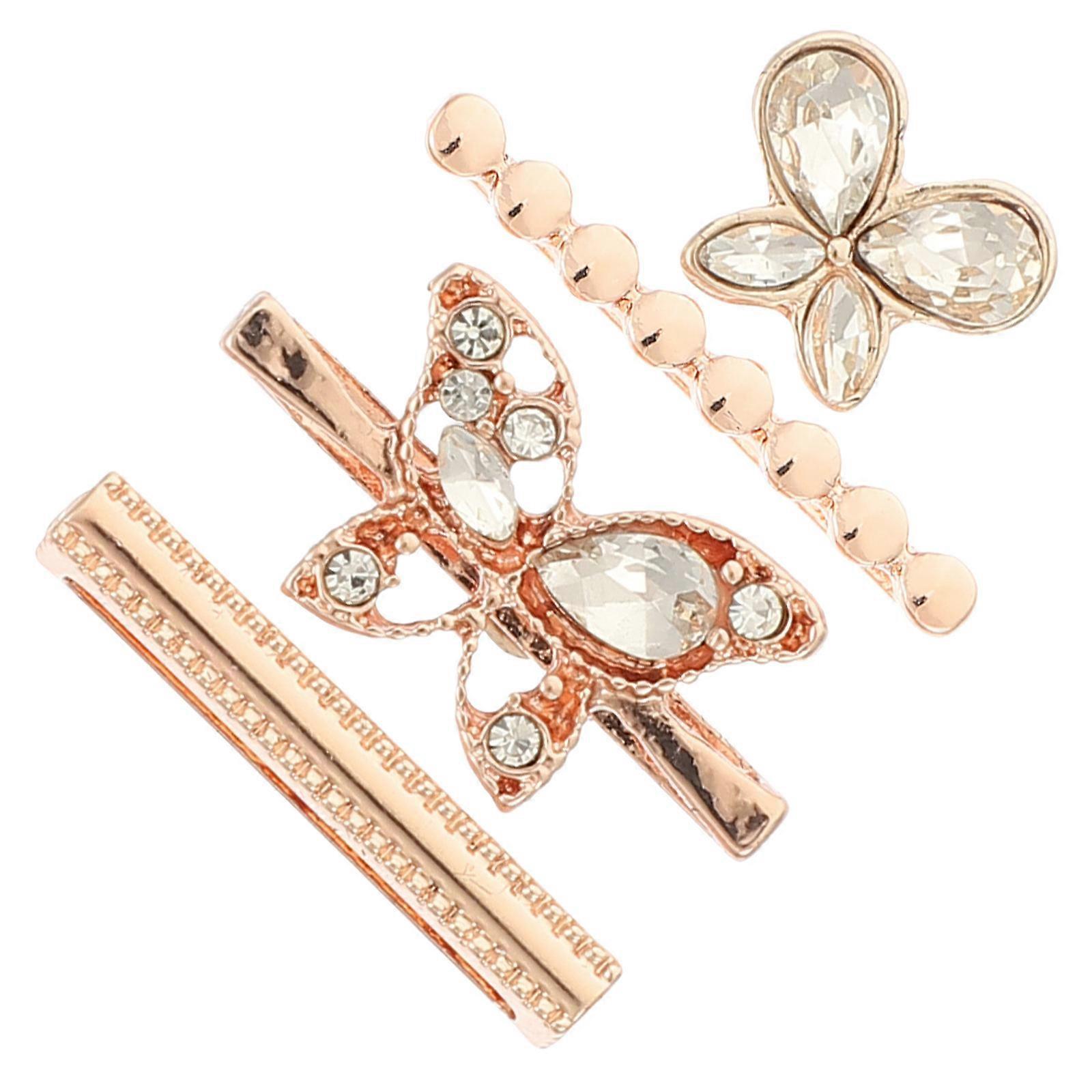 Smartwatch Band Ring Loop Assortment Watch Strap Decoration Golden 2.3X0.6CM Compatible with Watch Bands 4Pcs