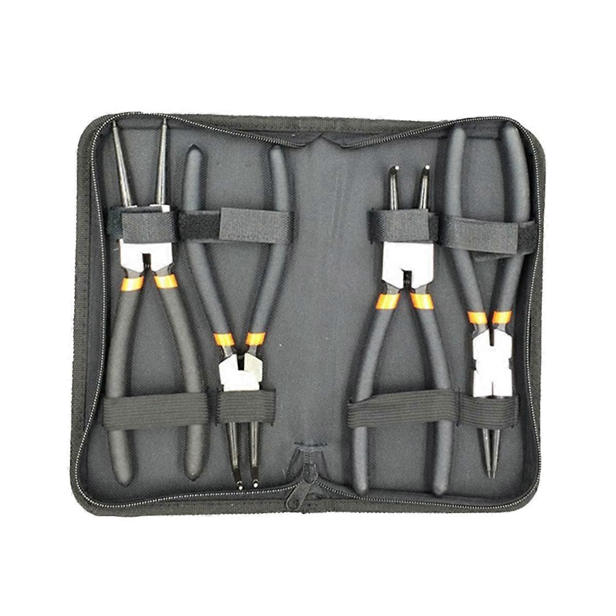 Circlip Pliers Set Internal External Ring Remover Installation Tool Straight/Curved Jaw Tip Precisi